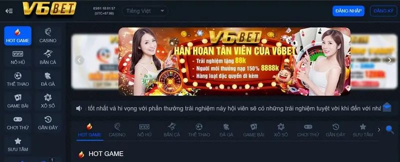V6BET Casino là sòng bạc trực tuyến uy tín hàng đầu hiện nay